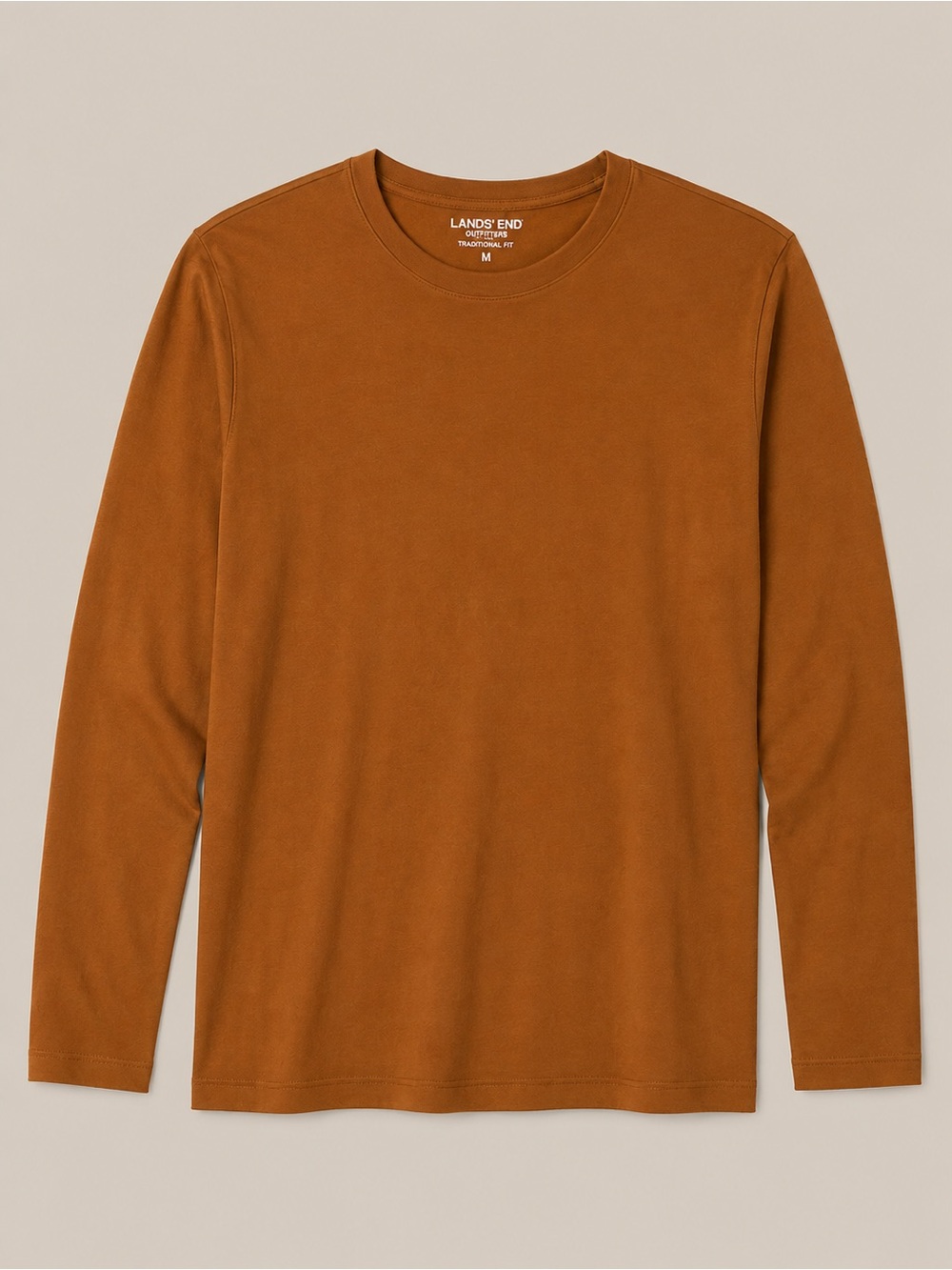 Lands' End Women’s Long-Sleeve Crewneck Shirt - Rust
